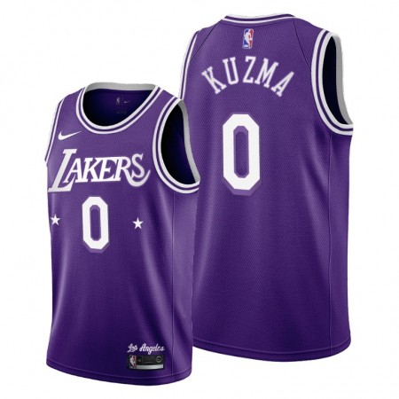 Maillot Basket Homme Los Angeles Lakers Kyle Kuzma 0 Nike 2021-22 City Edition Throwback 60s Swingman